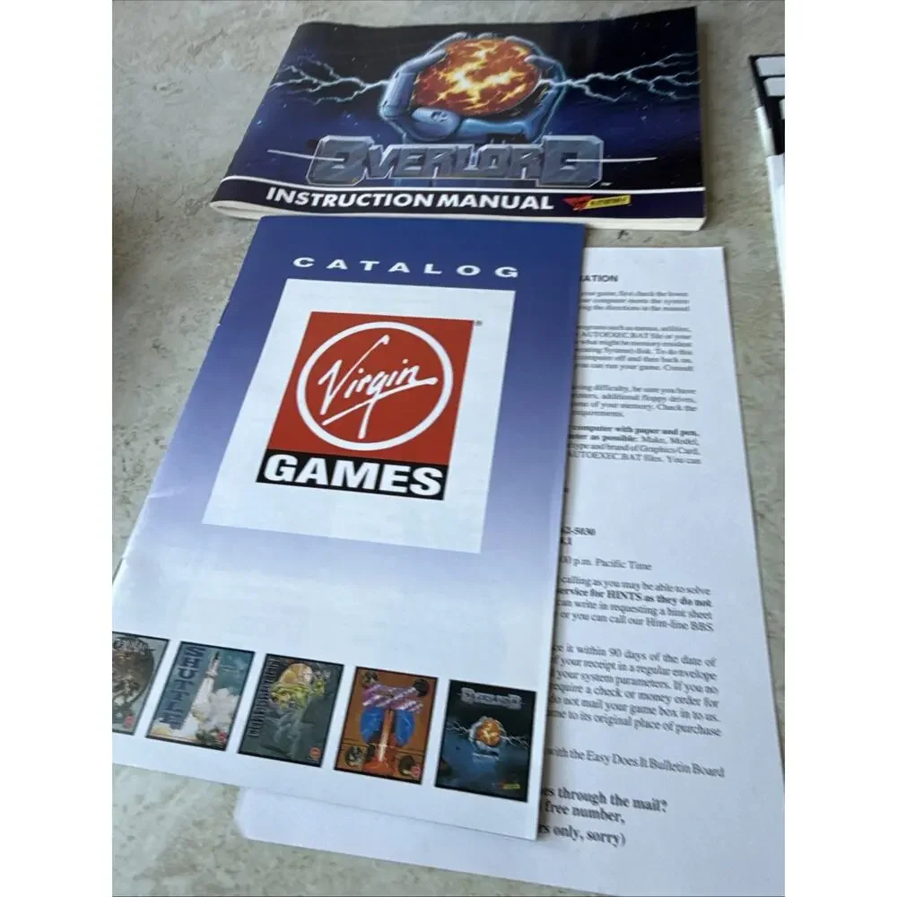 Overlord - Virgin Games - Vintage PC Floppy Disks in Box IBM 5.25